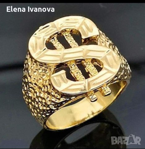 Уникален пръстен от висококачествена медицинска стомана с 14 к златно покритие, снимка 1 - Пръстени - 40708797