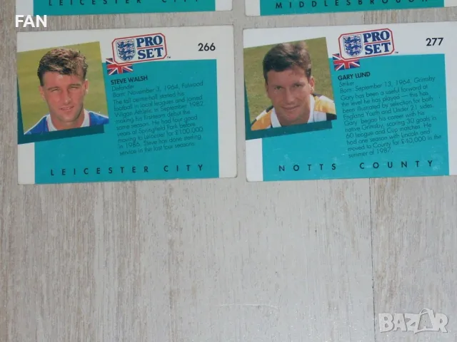 Комплект карти от английската лига от серията PRO SET - сезон 1990/91, снимка 5 - Фен артикули - 48548401