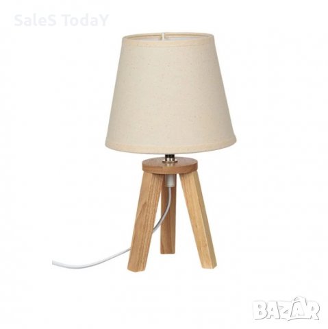 Настолна лампа, нощна лампа, Дърво, Бял, 45.5 см