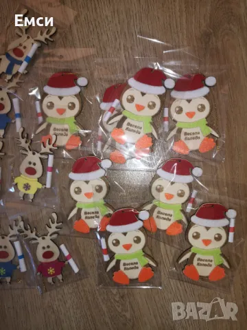 детски дървени фигурки за елха-пингвин,елен, снимка 2 - Коледни подаръци - 48123434