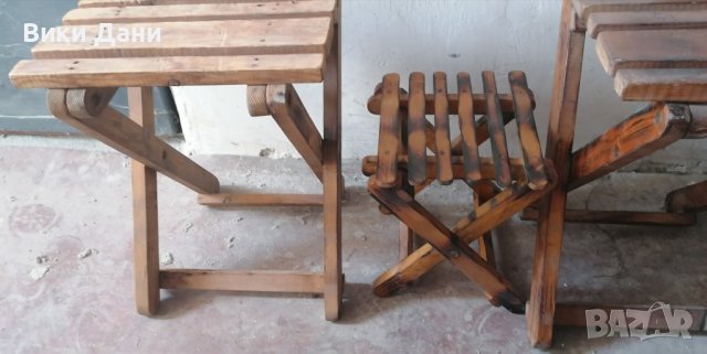 2 големи и 1 детски сгъваеми стола Уникат ръчна изработка, снимка 4 - Къмпинг мебели - 36580673