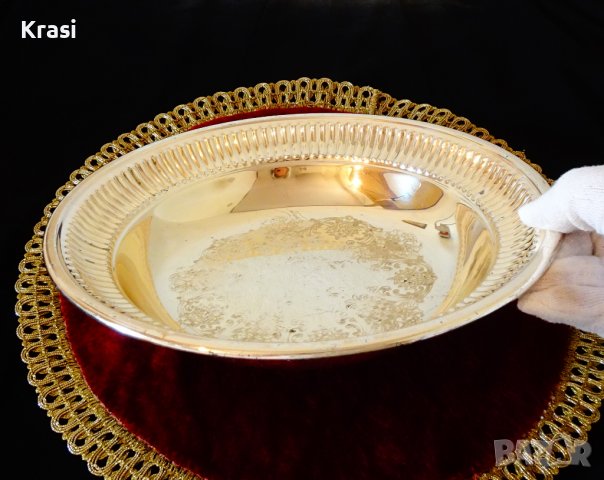 Посребрена бронзова фруктиера,салатиера WMF. , снимка 2 - Антикварни и старинни предмети - 38638525