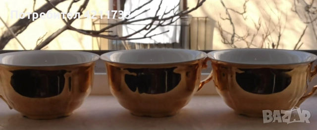 3 прекрасни чаши за кафе, чай с позлата НОВО, снимка 10 - Чаши - 52813360