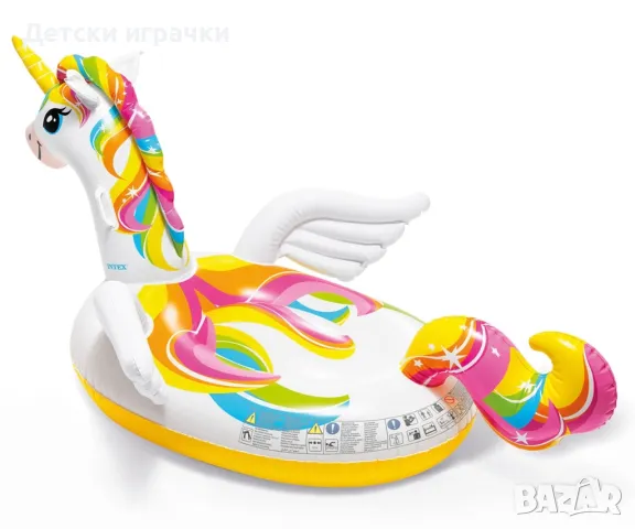 Надуваем остров Еднорог INTEX, 198 х 140 х 102 см, Unicorn Ride-on, снимка 3 - Басейни и аксесоари - 50226196