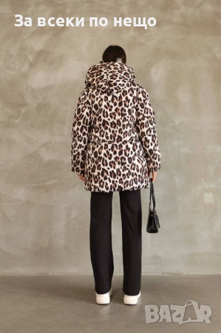 Двулицево Дамско Яке С Леопардов Мотив Със Силиконов Пълнеж Код S12, снимка 2 - Якета - 52393495