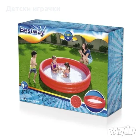 Детски надуваем басейн Bestway, 183 х 33 см, PVC, неон, за деца над 2 г, снимка 9 - Басейни и аксесоари - 49925837