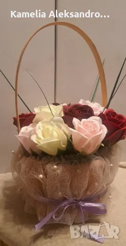 Букет сапунени рози 15 бр., снимка 4 - Изкуствени цветя - 49351405