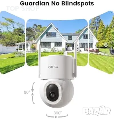 Нова Безжична соларна охранителна камера 5MP 3K 2 броя с нощно виждане, снимка 3 - Аналогови камери - 49641906