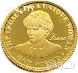 Златна монета "Принцеса Диана" 2007