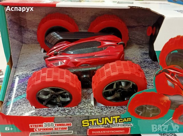Детска Кола с дистанционно управление, въртене на 360°, Stunt Car, червена, +6 години