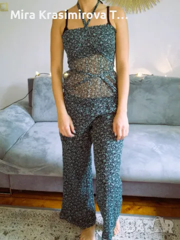 Бохо гащеризон XS/S + ръчно изработени обеци, снимка 3 - Гащеризони - 50232529