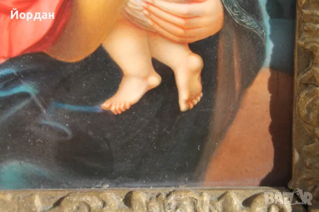 Европейска Икона рисувана върху порцелан, снимка 7 - Антикварни и старинни предмети - 47853887