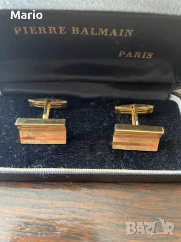 Vintage PIERRE BALMAIN Paris позлатени ръкавели, снимка 2 - Други - 50971803