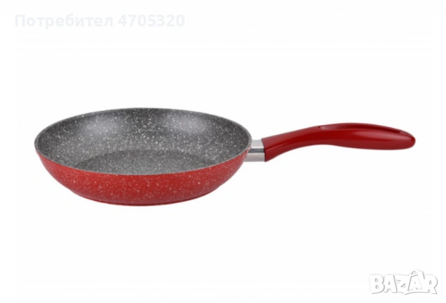 Тиган Voltz , 20см./24см./26см./28см.,  Мраморно покритие, Индукция, Червен