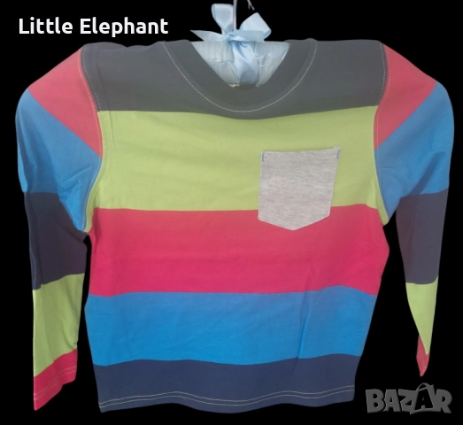 Блузка с дълъг ръкав за 4-5 год момченце многоцветно голямо райе,Англия/нова, снимка 1