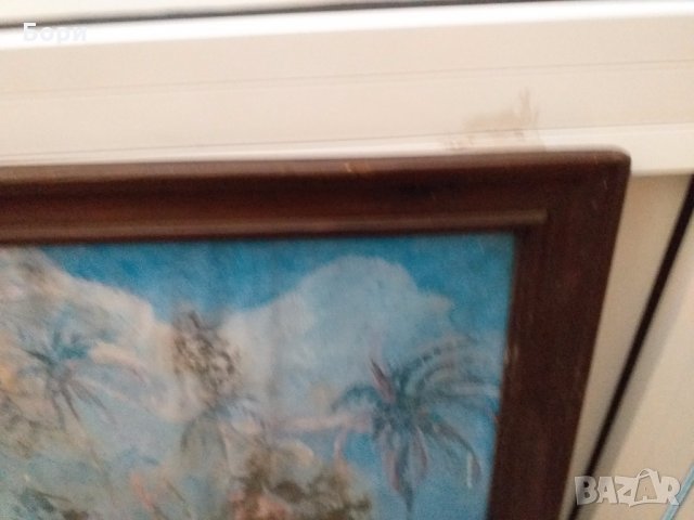 Голяма картина в дървена рамка., снимка 5 - Картини - 27451775