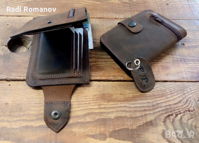 Ръчно изработени мъжки кожени портфейли , снимка 3 - Портфейли, портмонета - 52309225