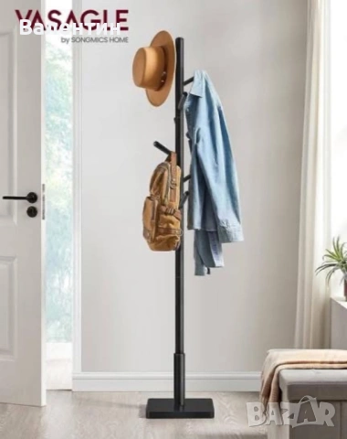 Дървена закачалка за палта VASAGLE