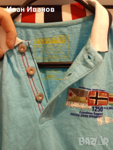 Оригинална фланелка с яка Napapijri, снимка 6 - Тениски - 51661843