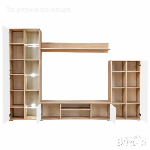 ТВ секция с LED осветление, дъб сонома и бяло Код P433, снимка 1