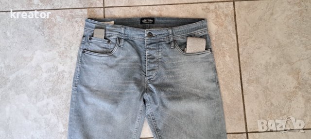 jack&jones intelligence размер 32 мъжки дънки slim fit tim вталени леко ластични мише сиво , снимка 3 - Дънки - 40485155