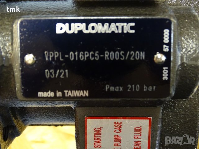 Хидравлична помпа DUPLOMATIC VPPL-016PC5-ROOS/20N, снимка 6 - Хидравлични и пневматични чукове - 36762725