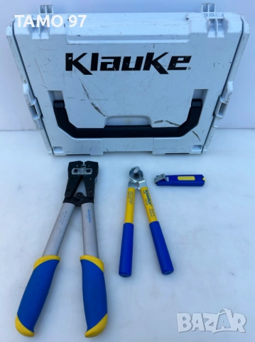 Klauke - Комплект от ножица и ръчна кербовка за неизолирани кабелни обувки, снимка 2 - Клещи - 53067334
