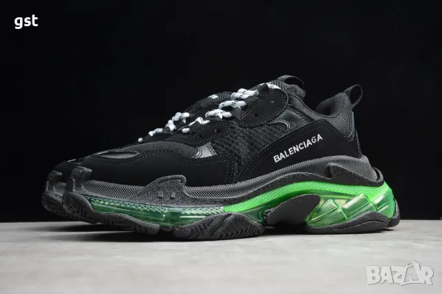 Баленсиага Balenciaga Triple S Black 🖤 green Edition редки маратонки , снимка 1