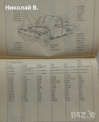 Книга каталог на детайлите ГаЗ 24 Волга на Български език 1972 год., снимка 18 - Специализирана литература - 36878035