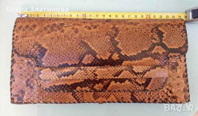 Чанта змийска кожа, снимка 3 - Портфейли, портмонета - 43481546