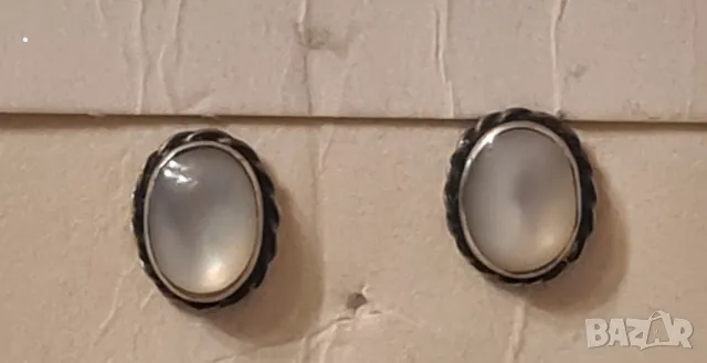 Кръгли сребърни обеци с перла 925