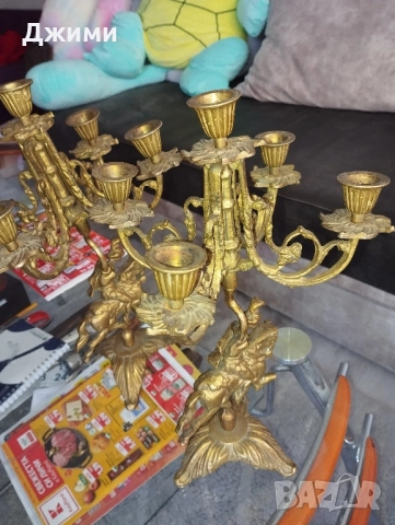 различни много стари големи свещници, снимка 17 - Антикварни и старинни предмети - 46466469