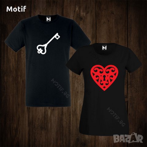 Тениски за двойки - Свети Валентин - дамска тениска + мъжка тениска, снимка 1 - Тениски - 27735763