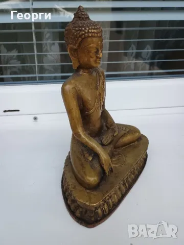 Масивна бронзова статуетка,Буда, снимка 4 - Антикварни и старинни предмети - 50127175
