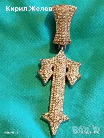 TRAPSTAR медальон сребърно покритие инкрустиран с бели циркониеви камъни 38748, снимка 9 - Други - 52480387