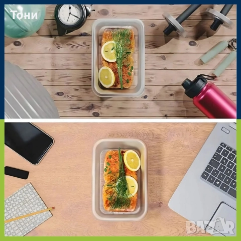 Комплект от 12 кутии за храна, пластмасови контейнери с капаци, снимка 8 - Кутии за съхранение - 52860483