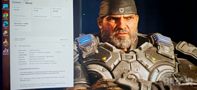 Гейм PC Ryzen 7 5700X/32Gb/512Gb SSD+1.5Tb HDD/RTX 3060 12Gb/Гаранция, снимка 11 - Геймърски - 52451526