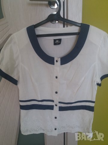 Лятна памучна блуза риза с къс ръкав INFINITE, снимка 2 - Блузи с дълъг ръкав и пуловери - 36853036