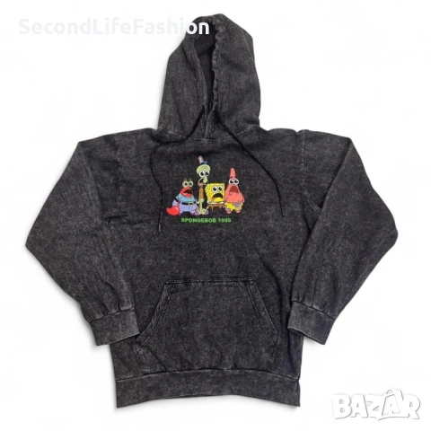 Мъжки суитчър с качулка Nickelodeon Classic Cartoon SPONGEBOB 1999, сив, размер S