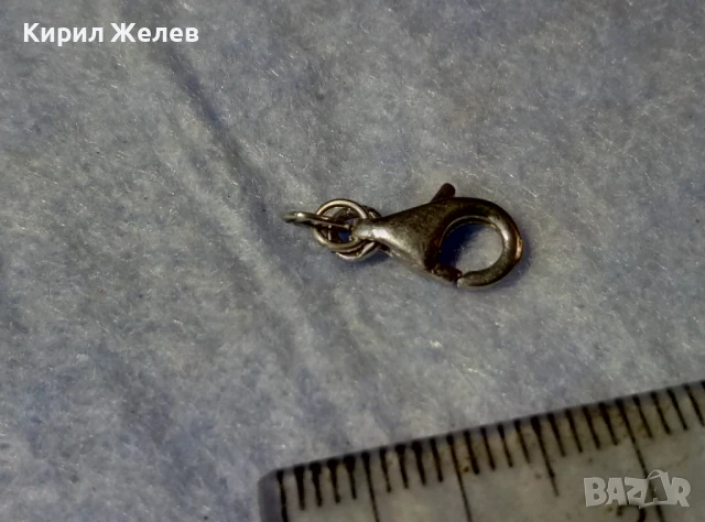 СТАРА СРЕБЪРНА КАРАБИНКА ЗАКОПЧАЛКА За КОЛИЕ ЛАНЕЦ ВЕРИЖКА ГРИВНА СРЕБРО 925 ПРОБА 50456, снимка 5 - Други - 50510822