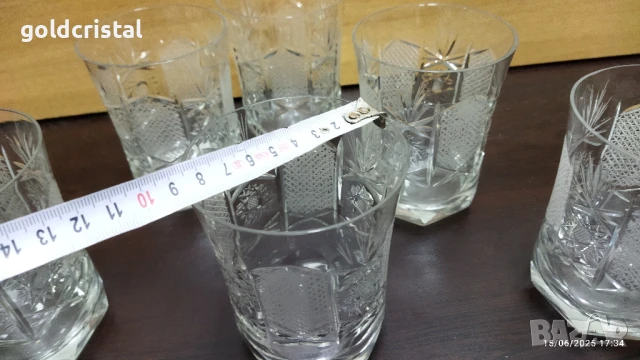 кристални чаши за уиски Зорница лукс , снимка 4 - Антикварни и старинни предмети - 16074232