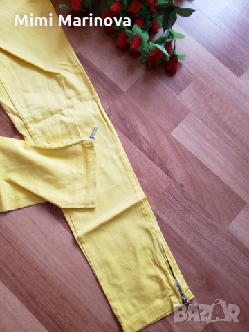 Жълт панталон с подвижен цип на крачолите , снимка 3 - Панталони - 27259765