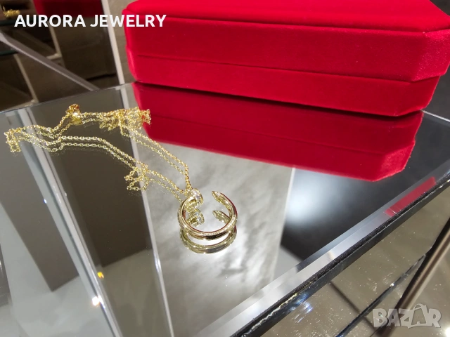 CARTIER Nail Juste un Clou Gold Diamonds Pendant Дамско Колие Пирон, снимка 2 - Колиета, медальони, синджири - 53007251