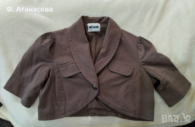 ПОДАРЯВАМ Кафяво болеро / късо сако Страдивариус Stradivarius, размер С-М , снимка 2 - Сака - 35021311