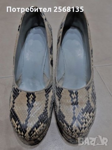 Оригинални Обувки Естествена Змийска кожа закупени от Франция, Висок Ток и Платформа,№ 36, снимка 4 - Дамски обувки на ток - 35560253