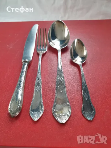 Комплект посребрени прибори, снимка 5 - Антикварни и старинни предмети - 50288468