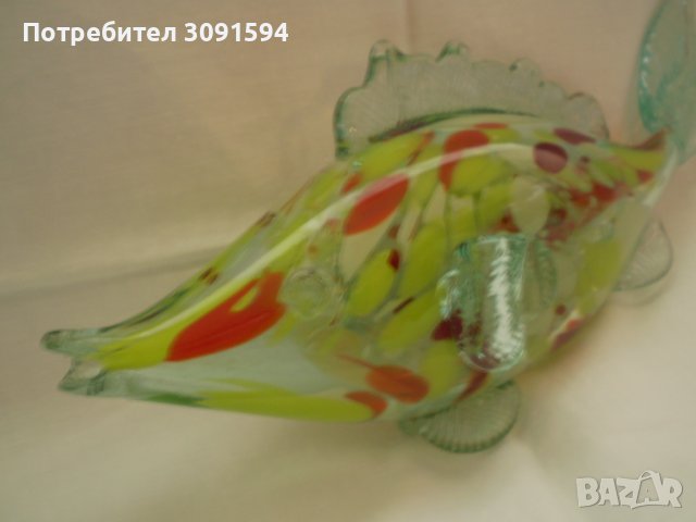 Стара фигура на риба многоцветно стъкло, снимка 6 - Антикварни и старинни предмети - 36913273