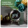 3D Прозрачен орнамент Котка в кристална топка 60 мм + стойка орнамент