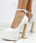 Обувки на ток - бяла кожа - VT2, снимка 3
