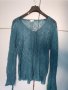 Плетен пуловер в цвят петрол, снимка 1 - Блузи с дълъг ръкав и пуловери - 42987077